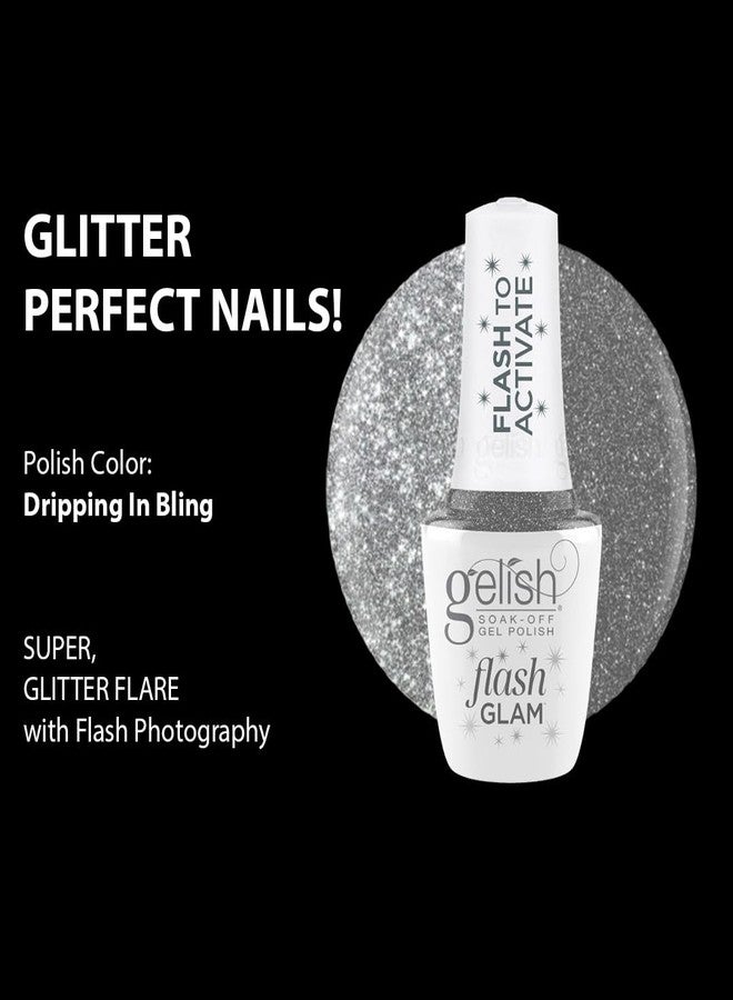 Gelish Flash Glam Glitter Gel Polish – Sparkling Flash-Activated Glitter, Long-Lasting, High-Shine, Chip-Resistant, Vegan & Cruelty-Free Professional Polish (Dripping In Bling, 15mL) - Image 2